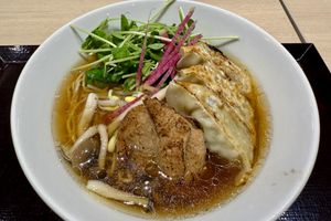 Shoyu ramen with gyoza 😋 #Veganuary at NRT - T's Tantan - T1 in Narita