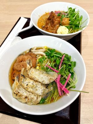 Shoyu ramen and sesame tantanmen  at NRT - T's Tantan - T1 in Narita