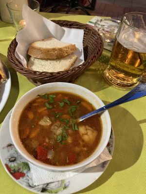 Vegetable soup at La Perla in Sighisoara