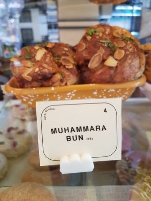Muhammara bun at Siop Shop in Manchester