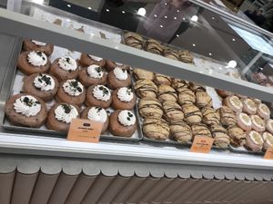 fancy donuts (with filling or whipped cream) at Brammibal's Donuts - KaDeWe in Berlin