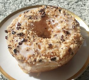 Macadamia Chocolate Donut (📸: @goodoldvegan)  at Brammibal's Donuts - KaDeWe in Berlin