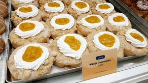 Display of donuts at Brammibal's Donuts - KaDeWe in Berlin