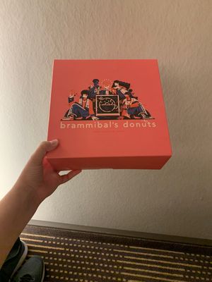 They give you not only beautiful donut’s but a beautiful box too!  at Brammibal's Donuts - KaDeWe in Berlin