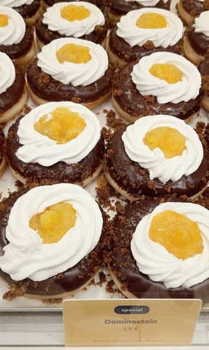 donut "Dominostein" (chocolate, almond, jelly) at Brammibal's Donuts - KaDeWe in Berlin