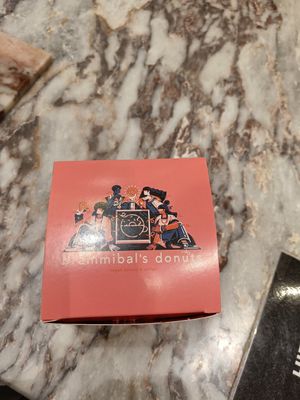 Take away in a cute cardboard box at Brammibal's Donuts - KaDeWe in Berlin