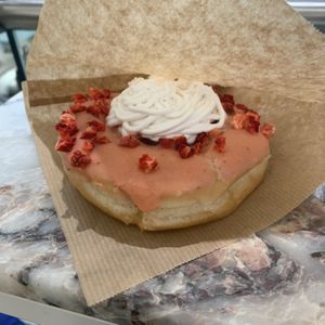 Strawberry spaghetti ice cream donut  at Brammibal's Donuts - KaDeWe in Berlin