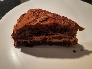 Chocolate cake at Ani's Café in Porvoo