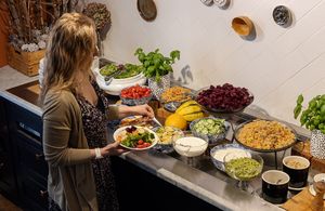 Lovely vegetarian lunch buffet  Monday-Friday at 11-14.30. Vegan and gluten free options available, too.  at Ani's Café in Porvoo