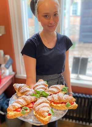 Lime-mascarpone croissants - all vegan😄 at Ani's Café in Porvoo
