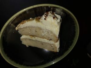 Banana, caramel and pecan cake at Lilith's  in Cheltenham
