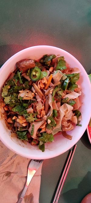 Noodles with mushrooms and tofu at Saigon Noodle Bar in Buenos Aires