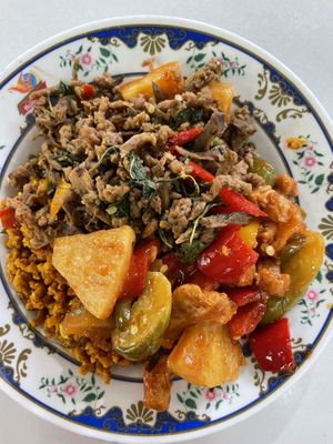 Sweet and sour, meat   at Chalawan - Vegan Food Stall in Bangkok