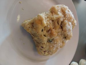 Cheddar & Chive Scone (vegan) at Protagonist Cafe in St Louis