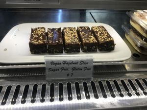 Vegan hazelnut slice at Sam's Mediterranean in Takapuna