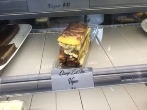 Orange zest vegan slice at Sam's Mediterranean in Takapuna