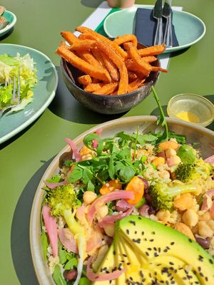 Beautiful vegan meal at Moos Ibiza in Ibiza