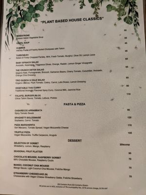 Main menu at Folia - Four Seasons Resort in Dubai