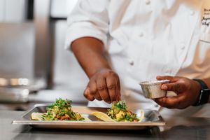 TACOS 
Roasted cauliflower, mushroom barbacoa, guacamole, pico de gallo at Folia - Four Seasons Resort in Dubai