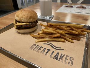 Burger fries and milkshake at Great Lakes in Tokyo