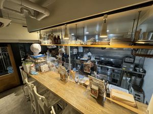 Bar seating and kitchen  at Great Lakes in Tokyo