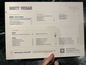 Menu  at Dirty Vegan in West London