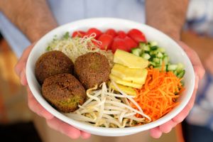 Teeka Salad with Falafel at Carrot Express in Coral Gables