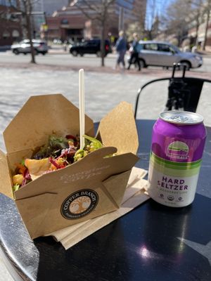 Enjoying the beautiful weather and outside seating  at Copper Branch in Portland