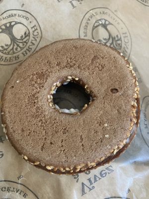 Bagel with cream cheeze   at Copper Branch in Portland