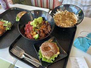 General bowl, poutine, just egg sandwich   at Copper Branch in Portland