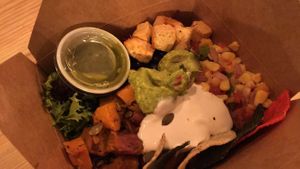 Aztec bowl with tofu and rice at Copper Branch in Portland