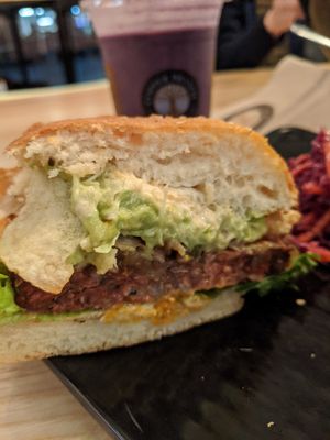 Great potato chips in the burger!! at Copper Branch in Portland