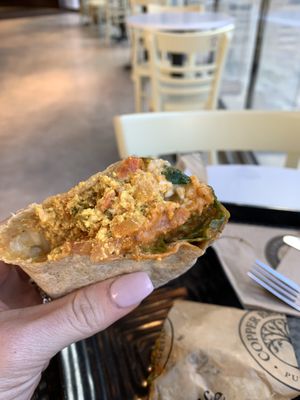 Tofu breakfast burrito  at Copper Branch in Portland