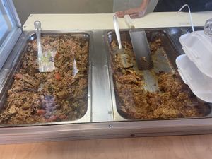 Fried rice and lasagna  at Natural Life Cafe in Moca