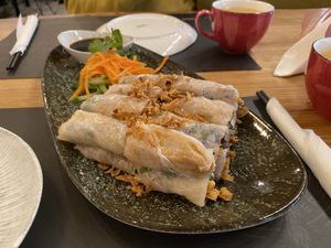 Vegan vegetables pancakes with Tofu!   at Dao Vietnamese Street Food in Athens