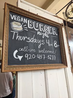 Vegan burger night at Paradigm Coffee & Music in Sheboygan