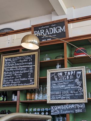 Menu boards at Paradigm Coffee & Music in Sheboygan