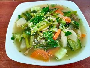 Vegetables clear soup at Horizon Cafe in Koh Samui