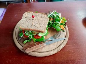 Vegan burger at Horizon Cafe in Koh Samui