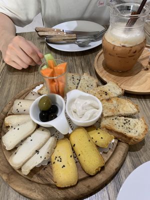 Three vegan cheese platter   at Horizon Cafe in Koh Samui