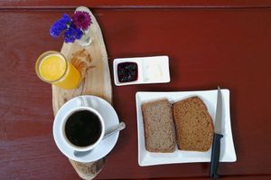 Sourdough fit bread coffee orange juice at Horizon Cafe in Koh Samui