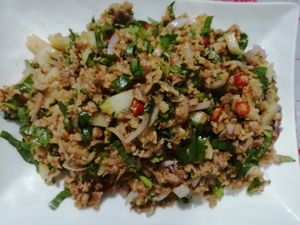 Lab moo (vegan) at Horizon Cafe in Koh Samui