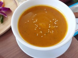 Pumpkin soup at Horizon Cafe in Koh Samui