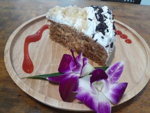 Carrot and almond cake at Horizon Cafe in Koh Samui