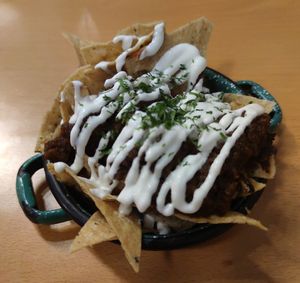 Chilaquiles at Dalia Plant Power Mex in Bogota