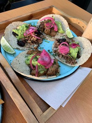 Tacos at Dalia Plant Power Mex in Bogota