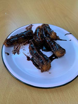 Churros vegan at Dalia Plant Power Mex in Bogota