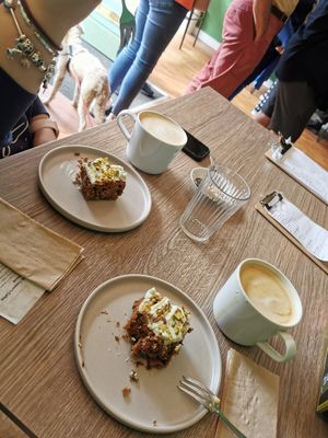 Vegan carrot cake at Mr Cooper's Coffee House in Whitby