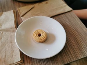 Mini jammy Dodger - also vegan 😁 at Mr Cooper's Coffee House in Whitby