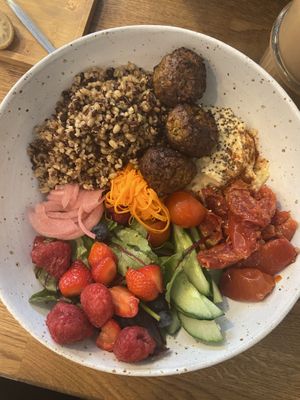 3 grain falafel bowl  at Mr Cooper's Coffee House in Whitby
